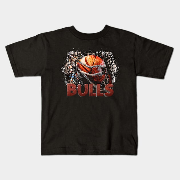 Classic Sports Bulls Proud Name Basketball Kids T-Shirt by Irwin Bradtke